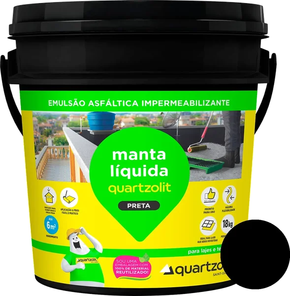 Manta Líquida Preta para impermeabilização